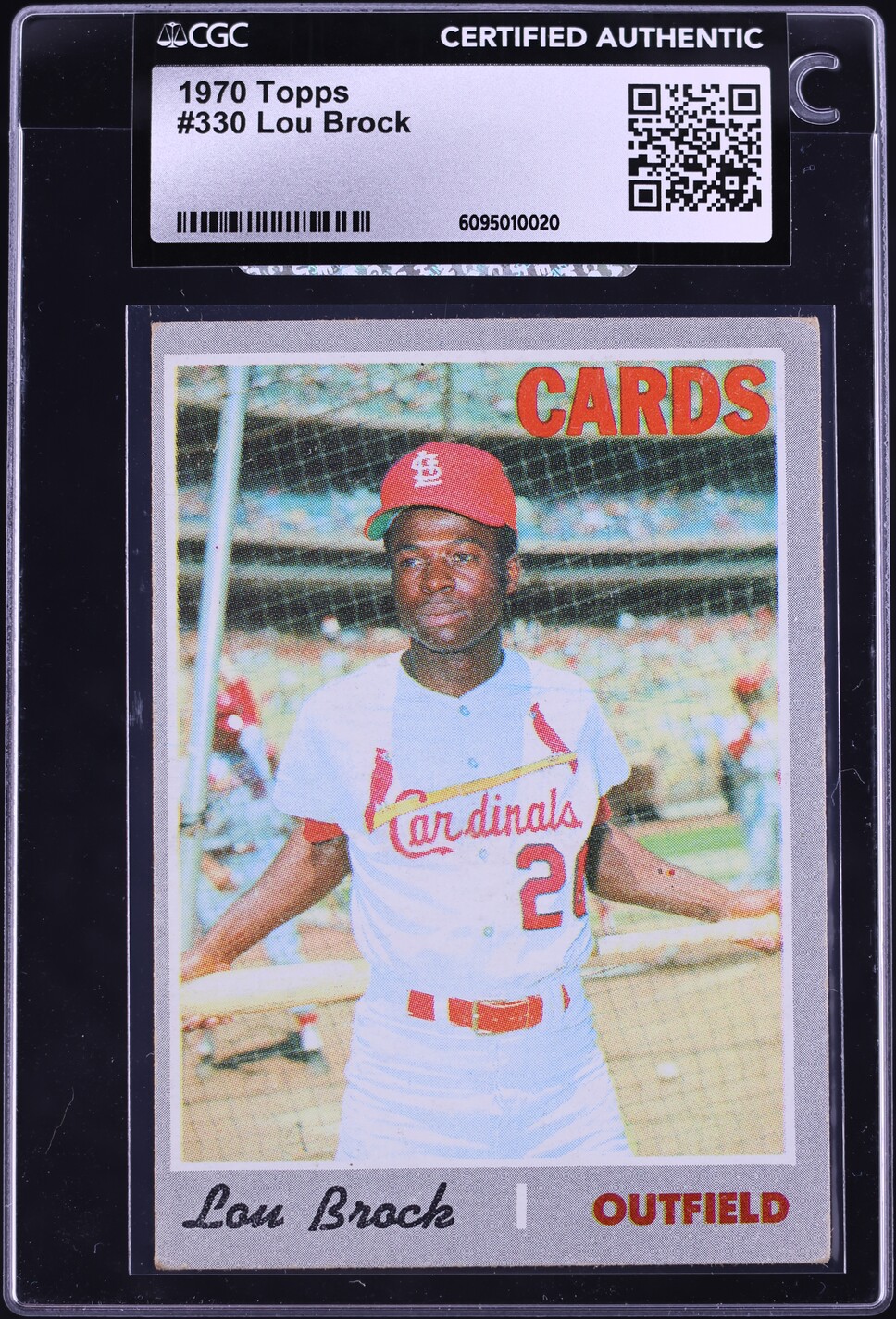 1970 Topps Lou Brock #330 CGC AUTH