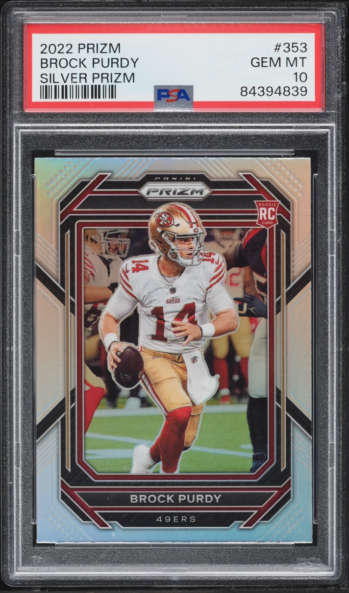 2022 Panini Prizm Silver Brock Purdy ROOKIE #353 PSA 10 GEM MINT