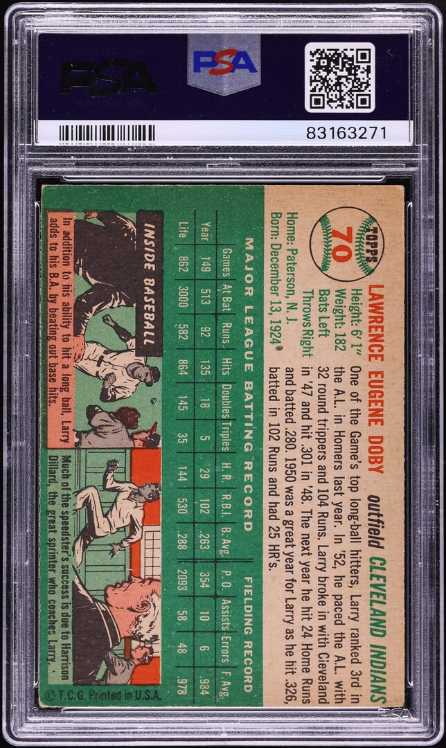 1954 Topps Larry Doby #70 PSA 4 VGEX