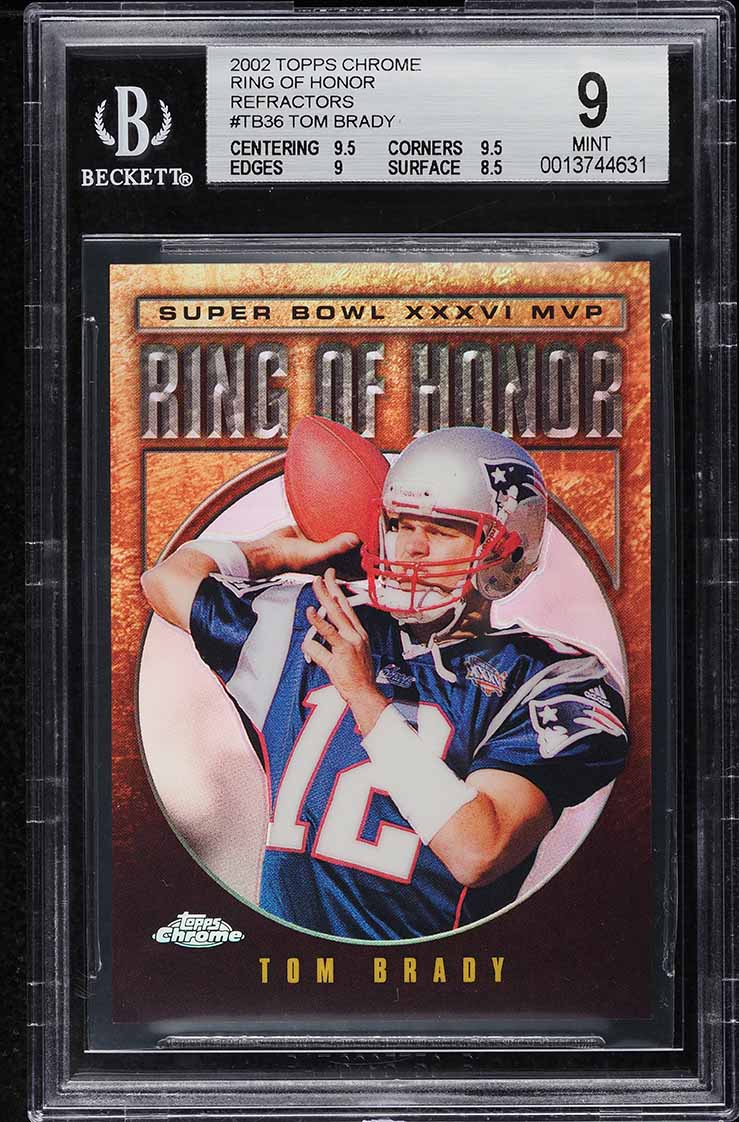 2002 Topps Chrome Ring Of Honor Refractor Tom Brady /100 #TB36 BGS 9 MINT