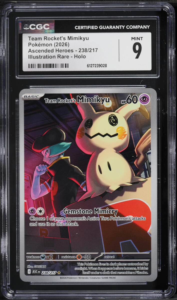 2026 Pokemon Mega Evolution Ascended Heroes IR Team Rocket's Mimikyu #238 CGC 9 MINT