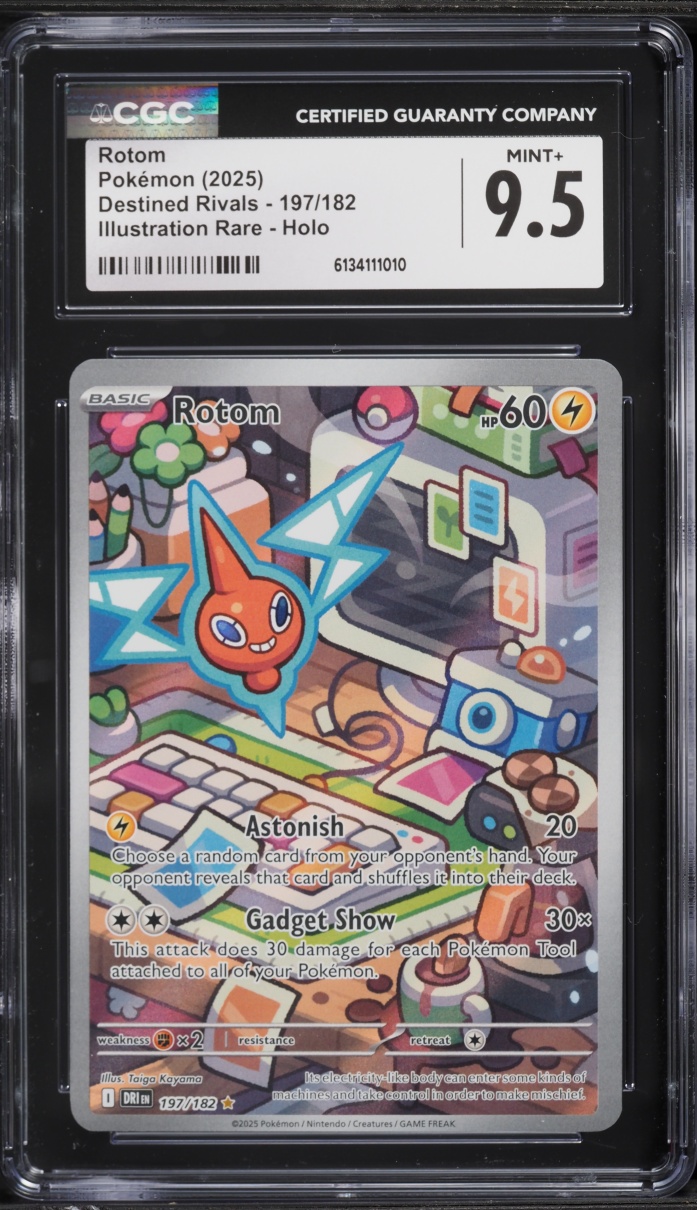 2025 Pokemon Scarlet & Violet Destined Rivals IR Rotom #197 CGC 9.5 MINT+