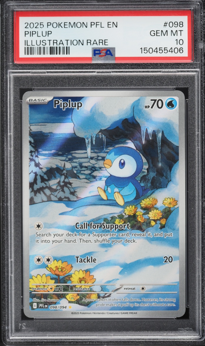 2025 Pokemon Mega Evolution Phantasmal Flames IR Piplup #98 PSA 10 GEM MINT
