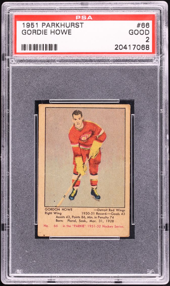 1951 Parkhurst Gordie Howe ROOKIE #66 PSA 2 GD