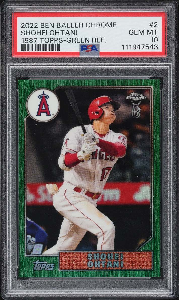 2022 Topps Chrome Ben Baller '87 Green Refractor Shohei Ohtani /99 #87BC-2 PSA 10 GEM MINT