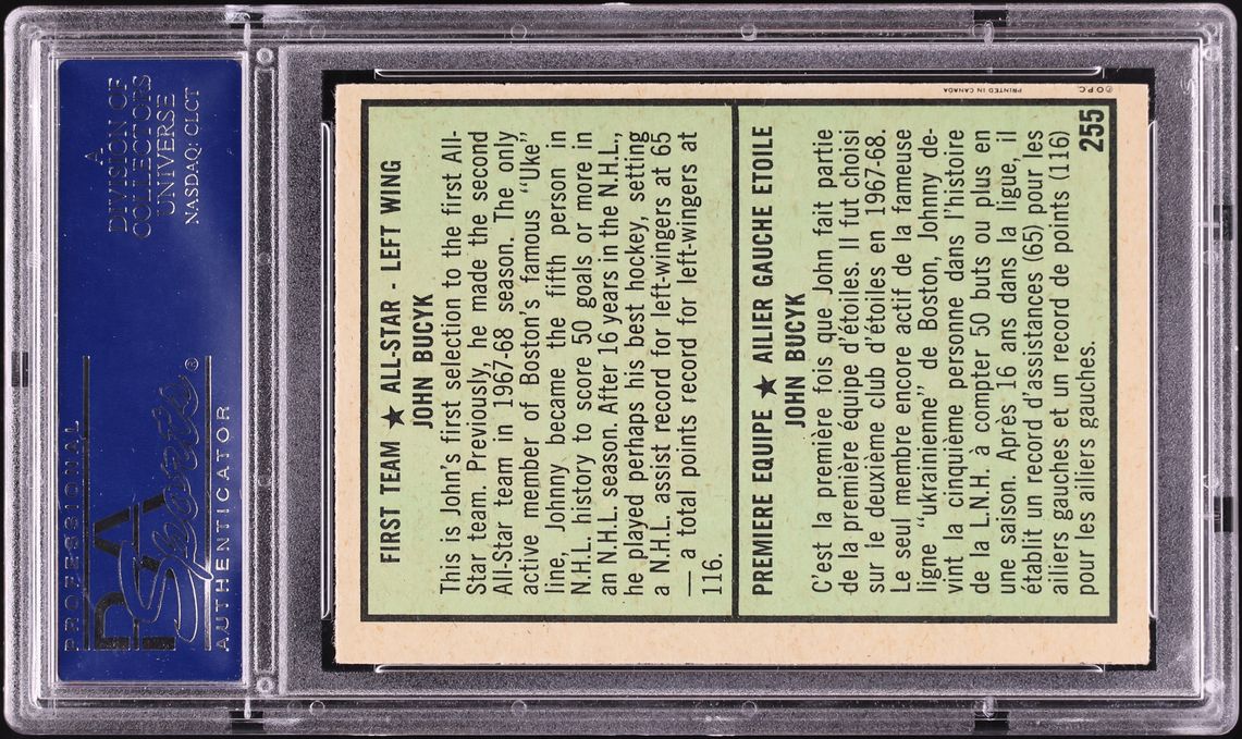 1971 O-Pee-Chee Hockey John Bucyk #255 PSA 7 NRMT