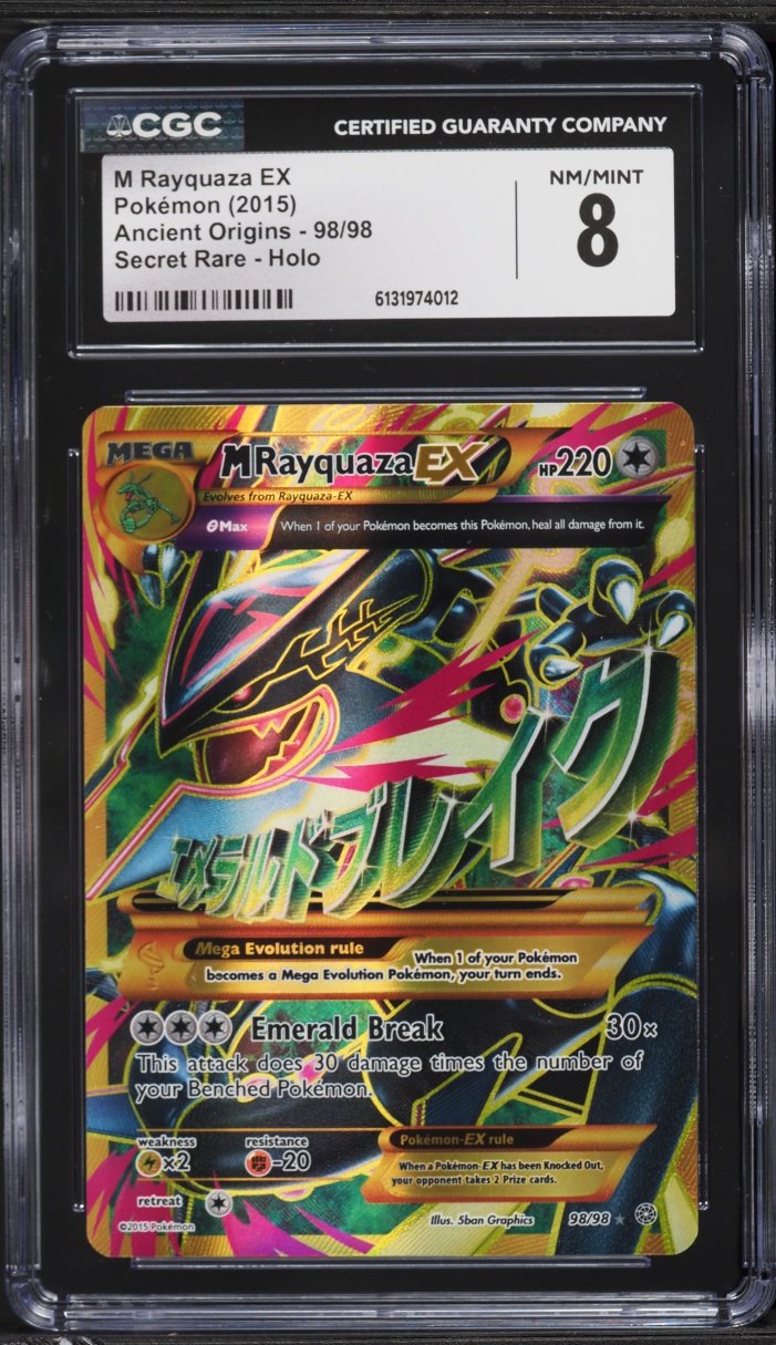 2015 Pokemon XY Ancient Origins SEC M Rayquaza EX #98 CGC 8 NM-MT