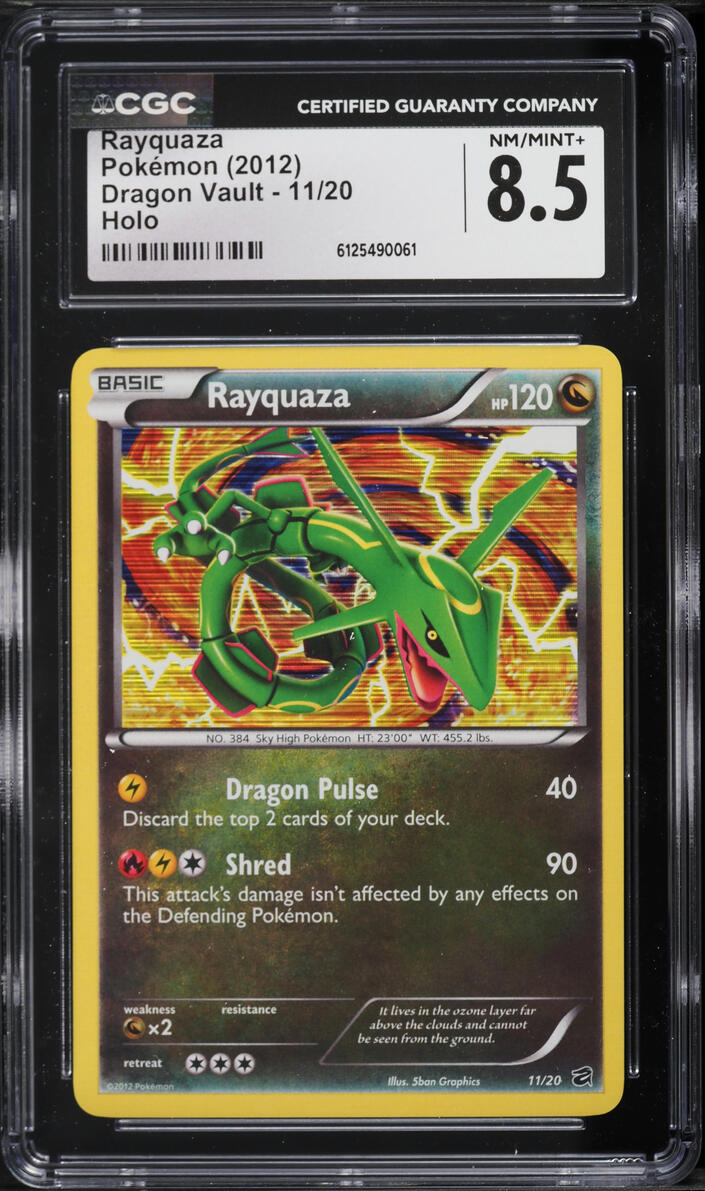 2012 Pokemon Black & White Dragon Vault Holo Rayquaza #11 CGC 8.5 NM-MT+