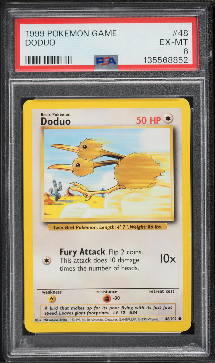 1999 Pokemon Base Set Doduo #48 PSA 6 EXMT