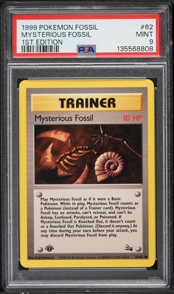 1999 Pokemon Fossil 1st Edition Mysterious Fossil #62 PSA 9 MINT