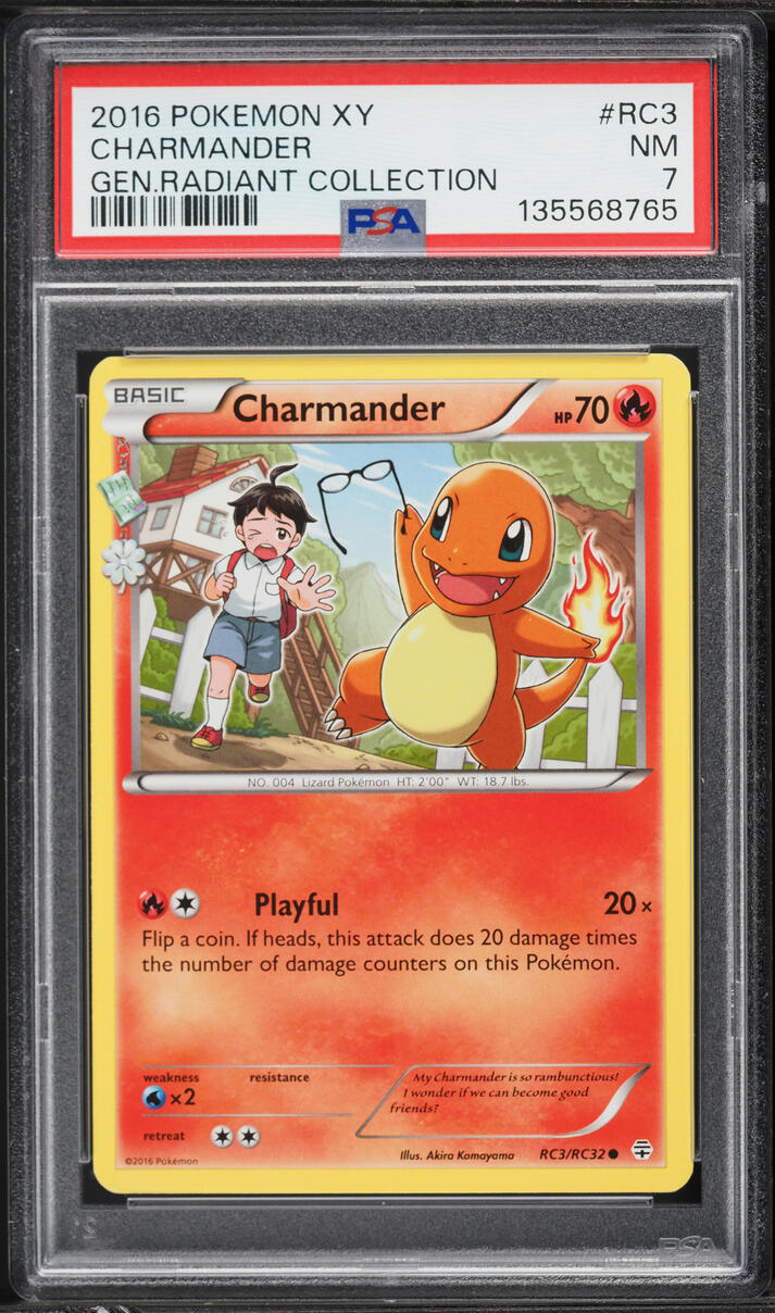 2016 Pokemon XY Generations Radiant Collection Charmander #RC3 PSA 7 NRMT