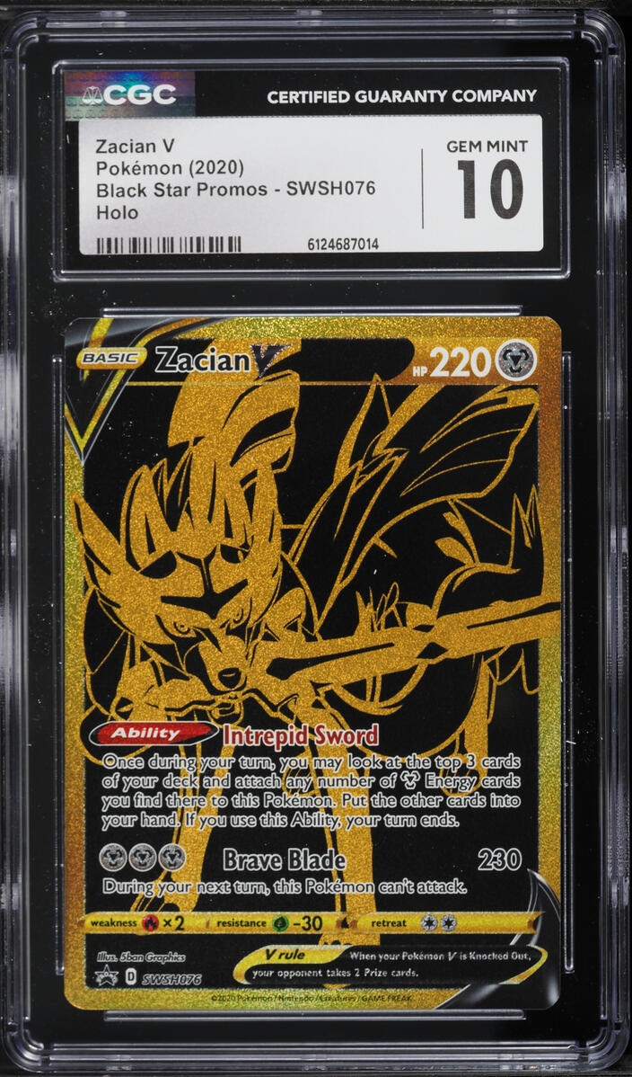 2020 Pokemon Sword & Shield Promo Ultra Premium Zacian V #SWSH076 CGC 10 GEM MINT