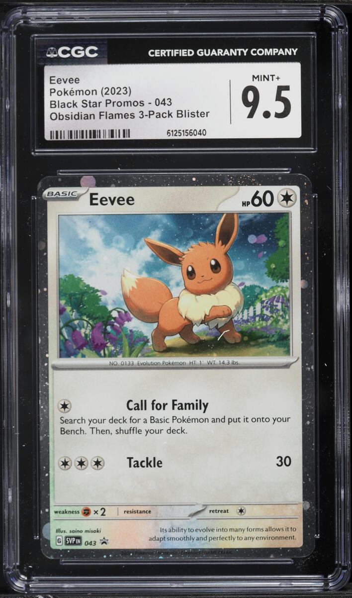 2023 Pokemon Scarlet & Violet Promo Obsidian Flames Cosmos Holo Eevee #43 CGC 9.5 MINT+