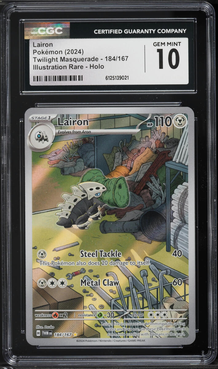2024 Pokemon Scarlet & Violet Twilight Masquerade IR Lairon #184 CGC 10 GEM MINT