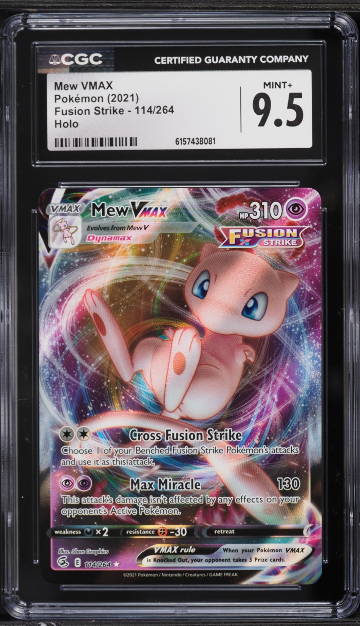 2021 Pokemon Sword & Shield Fusion Strike Alt Art Mew VMAX #114 CGC 9.5 MINT+
