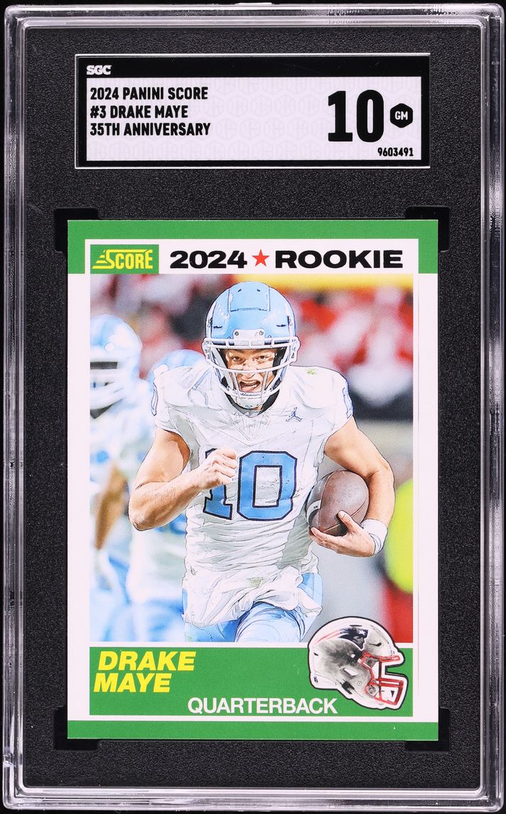 2024 Score 35th Anniversary Drake Maye ROOKIE #3 SGC 10 GEM MINT