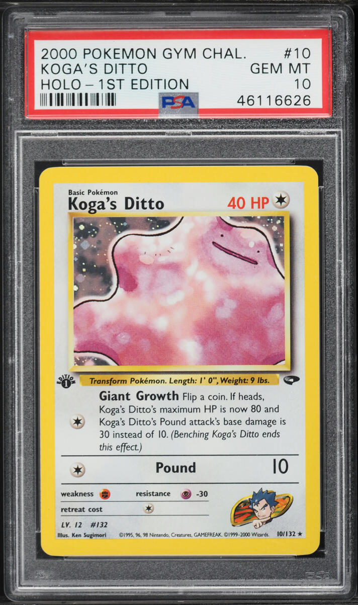 2000 Pokemon Gym Challenge 1st Edition Holo Koga's Ditto #10 PSA 10 GEM MINT