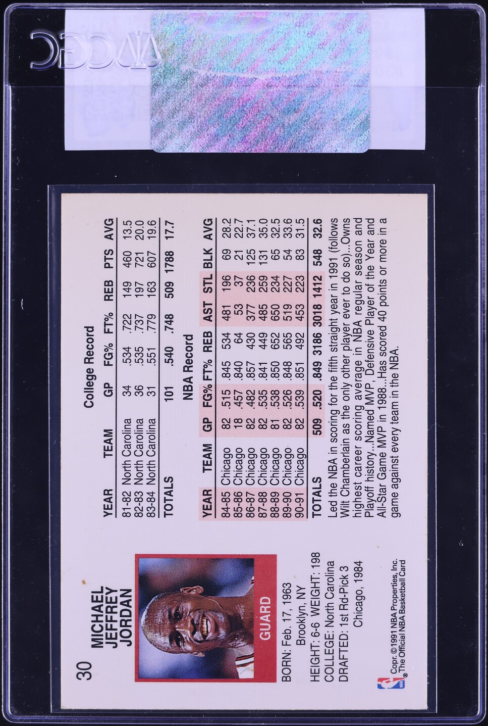 1991 Hoops Michael Jordan #30 CGC AUTH