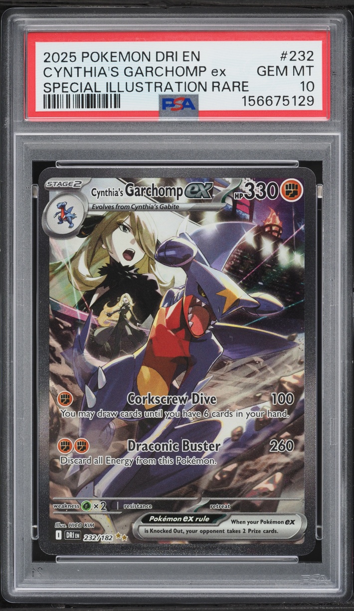 2025 Pokemon Scarlet & Violet Destined Rivals SIR Cynthia's Garchomp Ex #232 PSA 10 GEM MINT