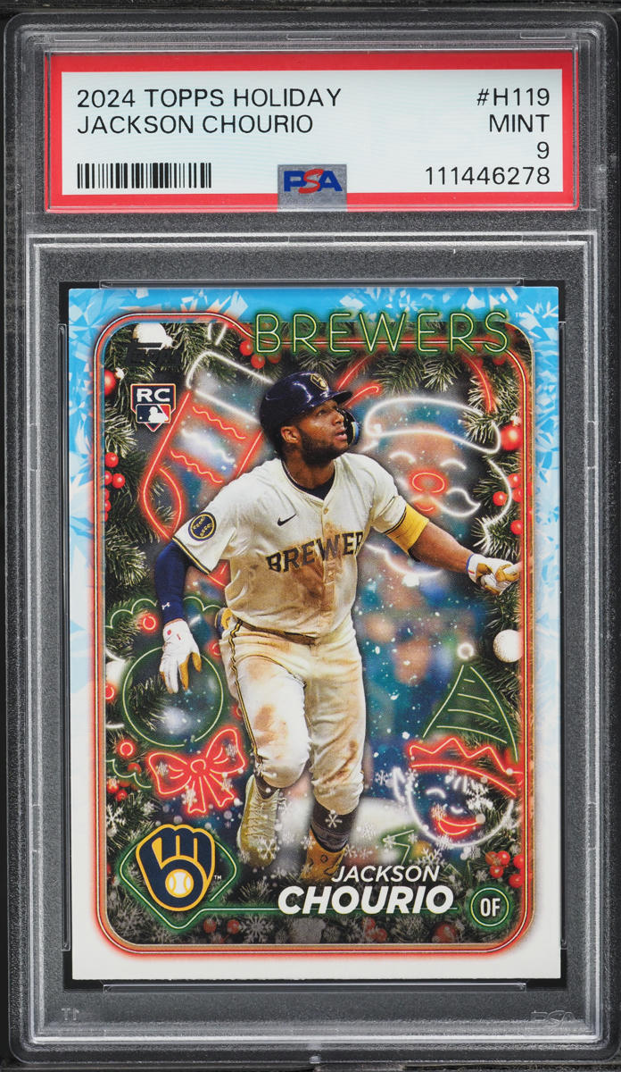 2024 Topps Holiday Jackson Chourio ROOKIE #H119 PSA 9 MINT