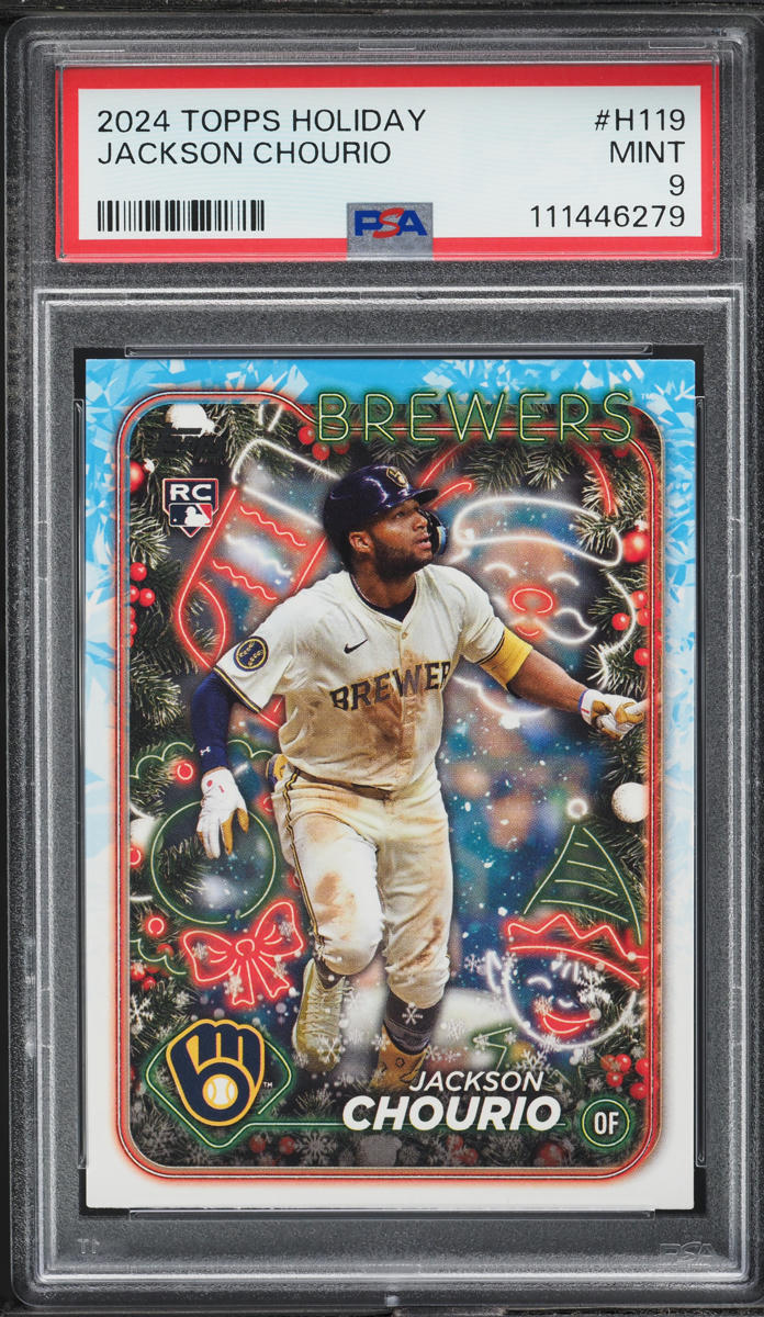 2024 Topps Holiday Jackson Chourio ROOKIE #H119 PSA 9 MINT