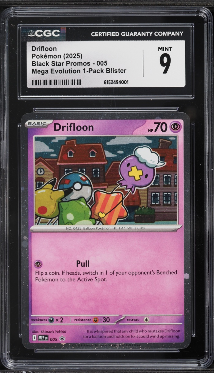 2025 Pokemon Mega Evolution Black Star Promo Drifloon #5 CGC 9 MINT
