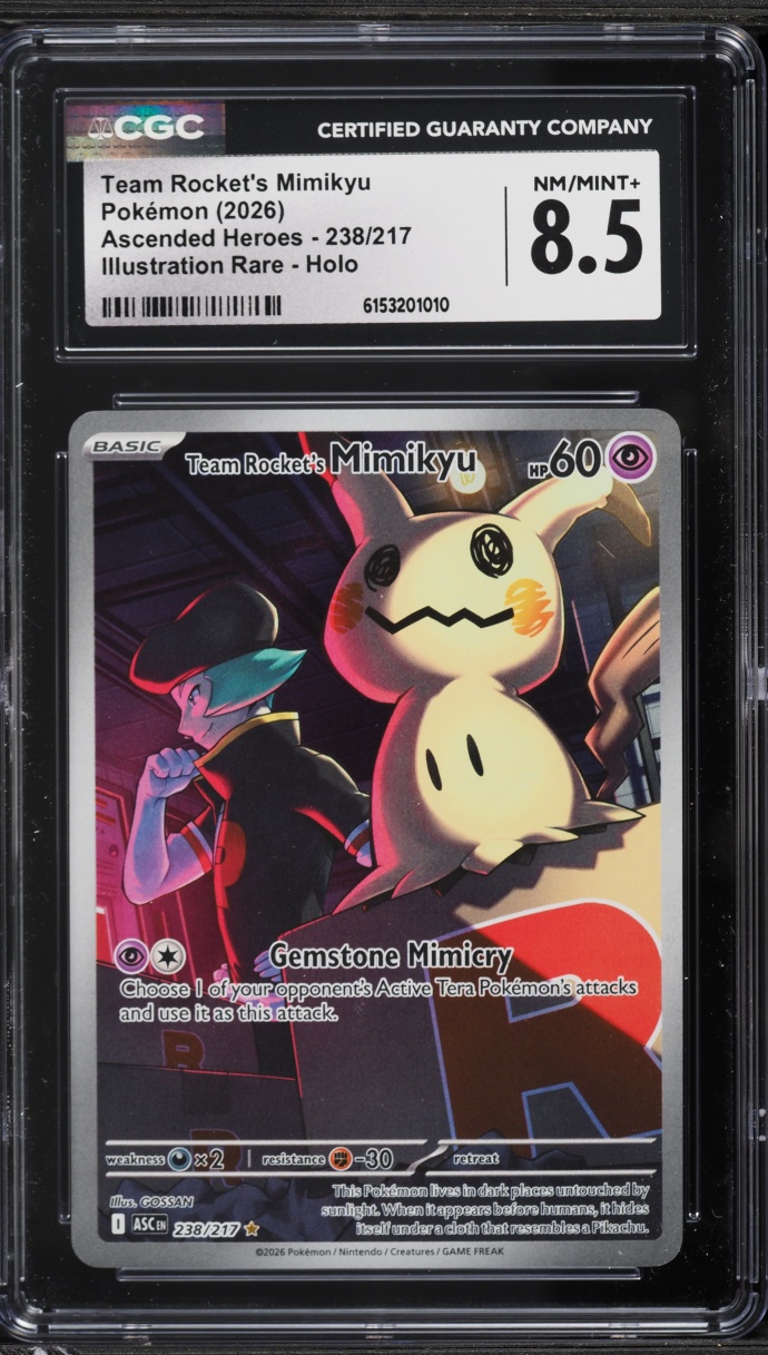 2026 Pokemon Mega Evolution Ascended Heroes IR Team Rocket's Mimikyu #238 CGC 8.5 NM-MT+