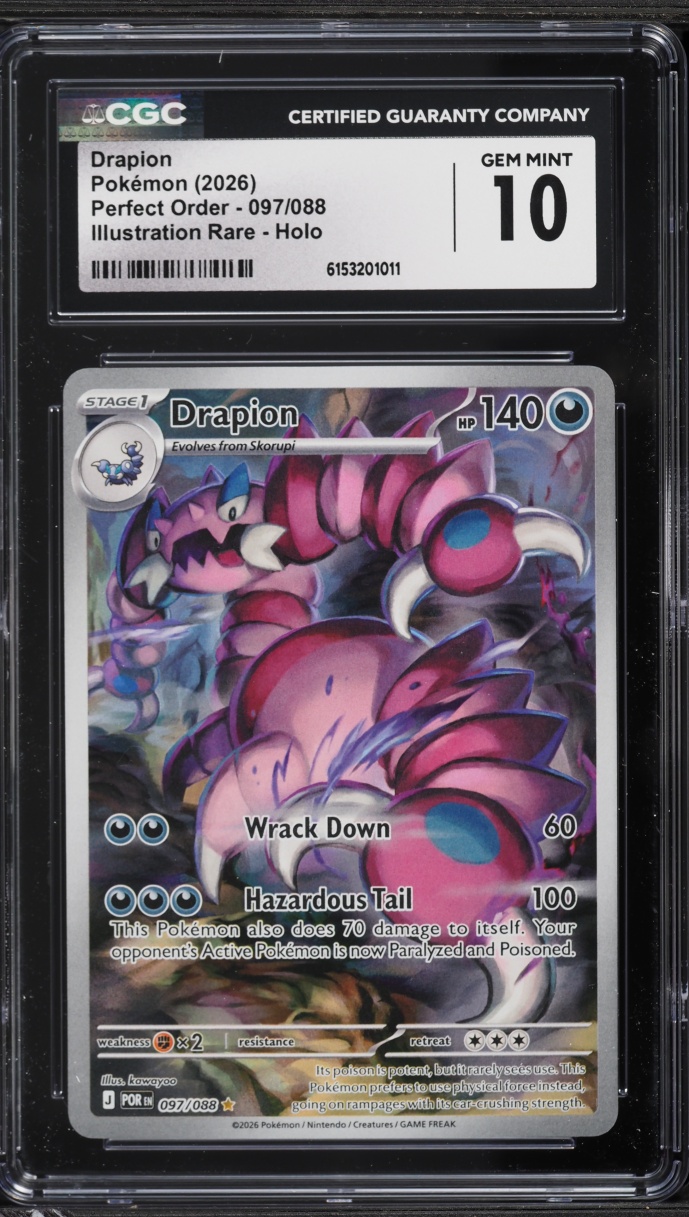 2026 Pokemon Mega Evolution Perfect Order IR Drapion #97 CGC 10 GEM MINT
