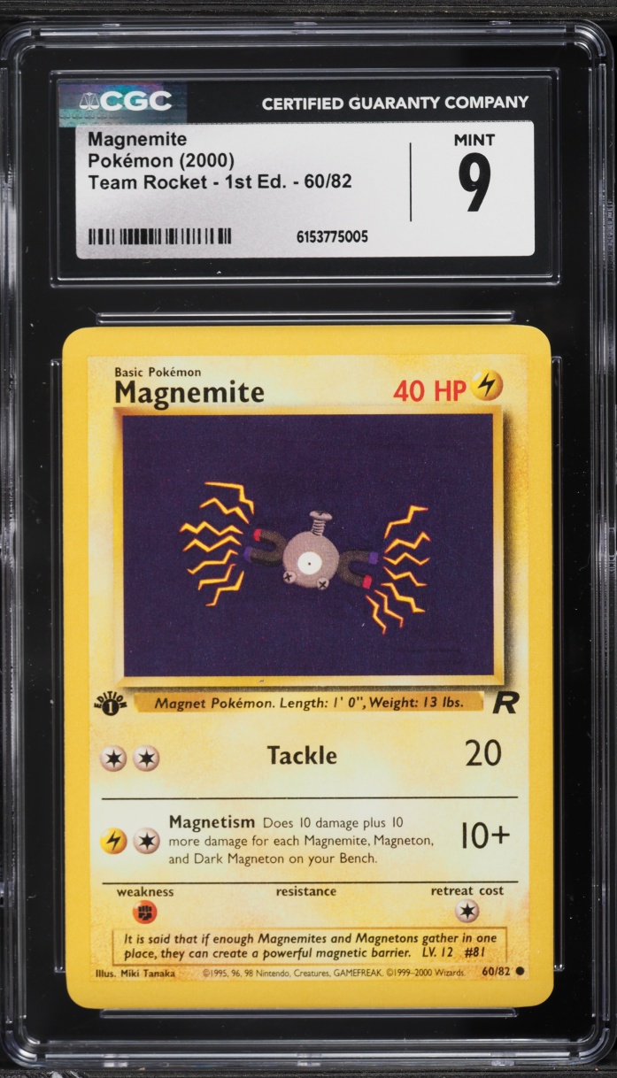 2000 Pokemon Team Rocket 1st Edition Magnemite #60 CGC 9 MINT