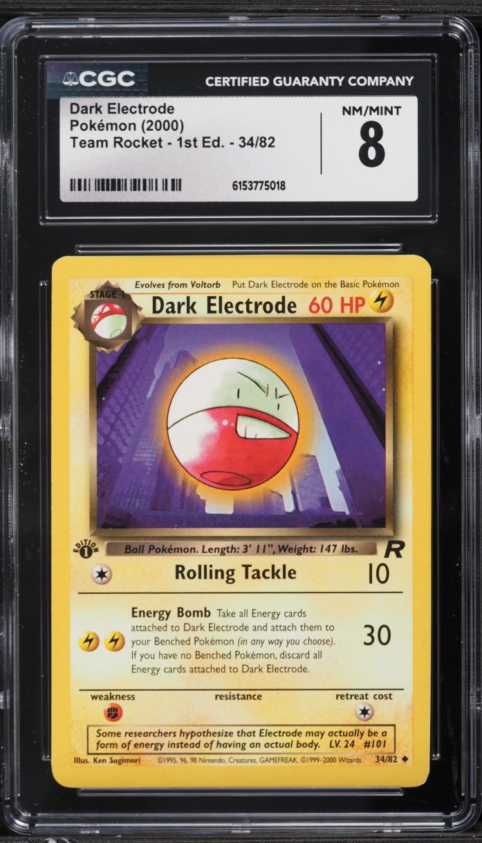 2000 Pokemon Team Rocket 1st Edition Dark Electrode #34 CGC 8 NM-MT