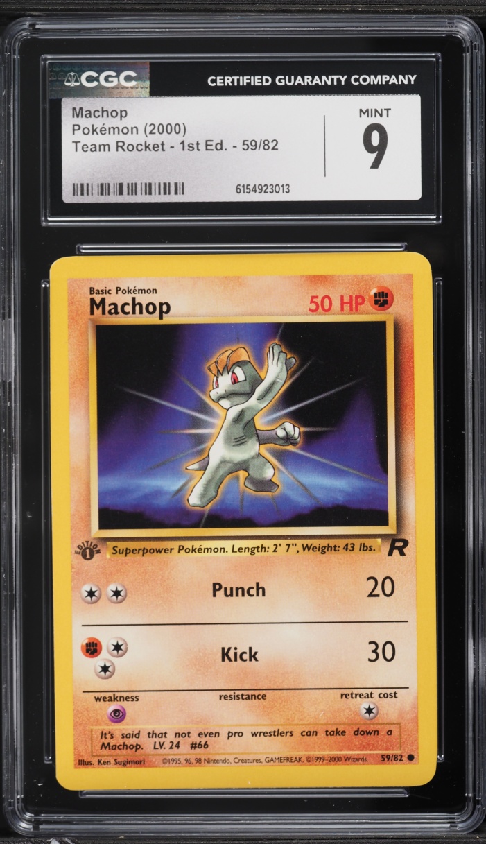 2000 Pokemon Team Rocket 1st Edition Machop #59 CGC 9 MINT