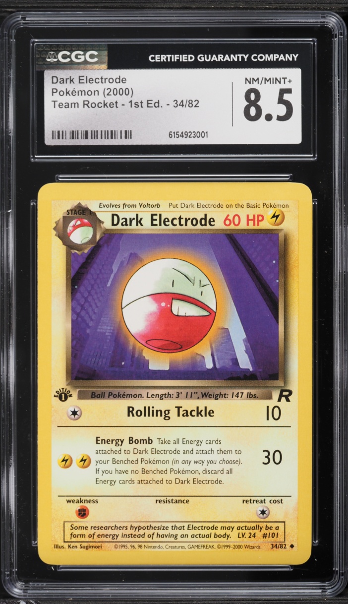 2000 Pokemon Team Rocket 1st Edition Dark Electrode #34 CGC 8.5 NM-MT+
