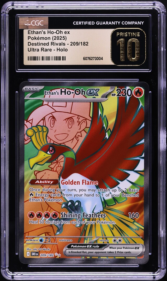 2025 Pokemon SV Destined Rivals Full Art Ethan's Ho-Oh ex #209 CGC 10 PRISTINE