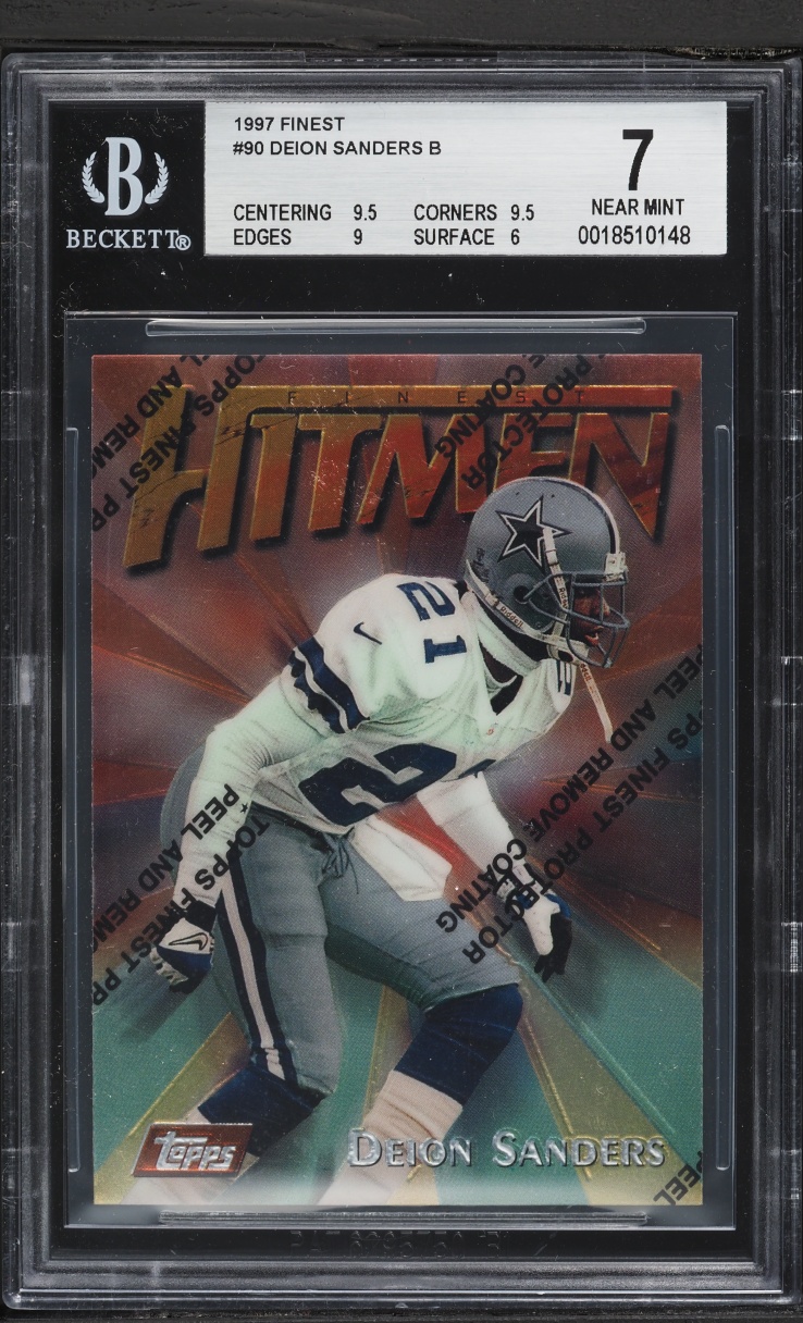 1997 Finest Football w/ Coating Deion Sanders #90 BGS 7 NRMT
