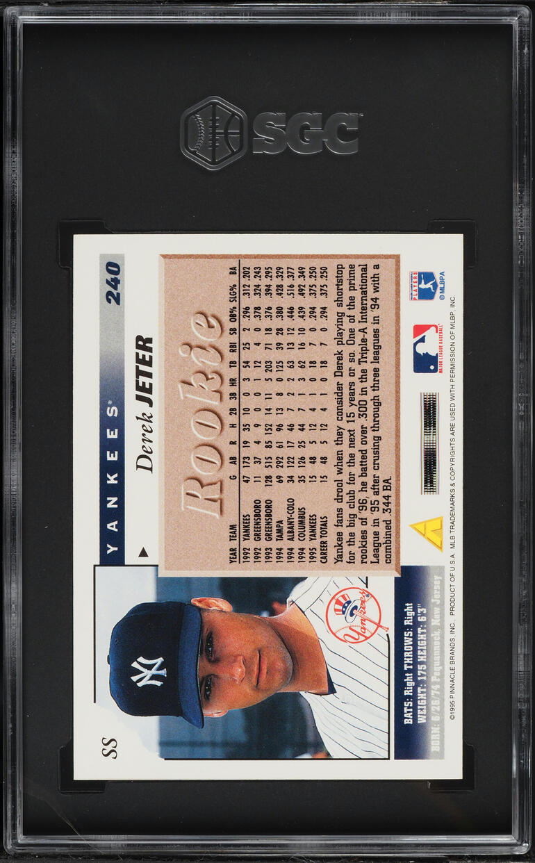 1996 Score Derek Jeter ROOKIE #240 SGC AUTH