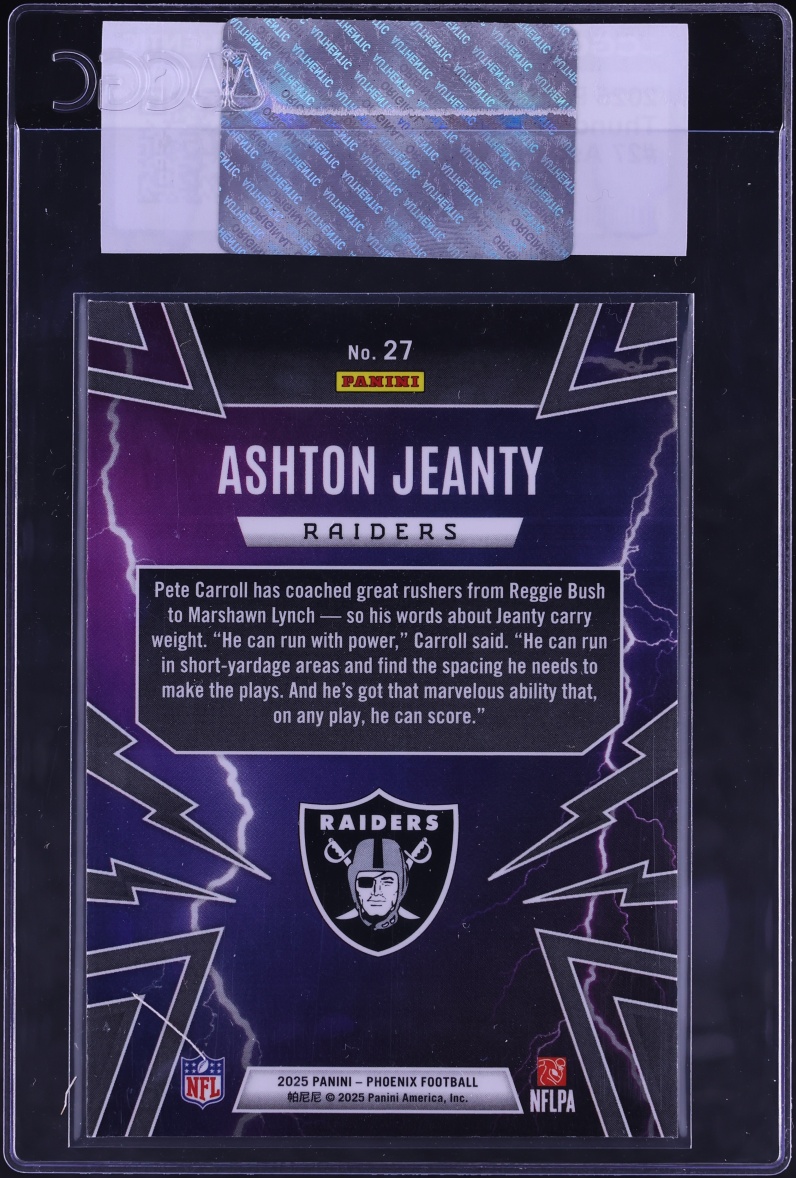 2025 Panini Phoenix Thunderbirds Ashton Jeanty ROOKIE #27 CGC AUTH