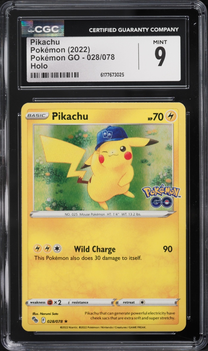2022 Pokemon Sword & Shield GO Holo Pikachu #28 CGC 9 MINT