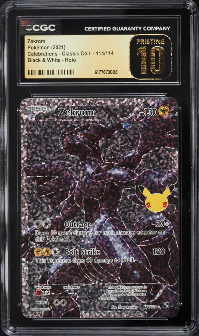 2021 Pokemon SWSH Celebrations Classic Collection Full Art Zekrom #114 CGC 10 PRISTINE