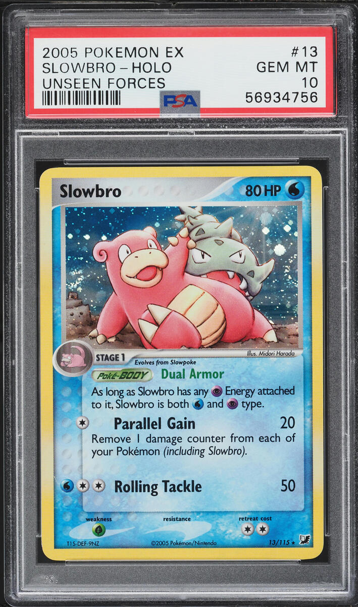 2005 Pokemon EX Unseen Forces Holo Slowbro #13 PSA 10 GEM MINT