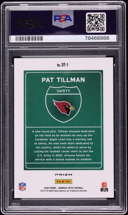 2020 Donruss Optic Downtown Pat Tillman #DT1 PSA 10 GEM MINT