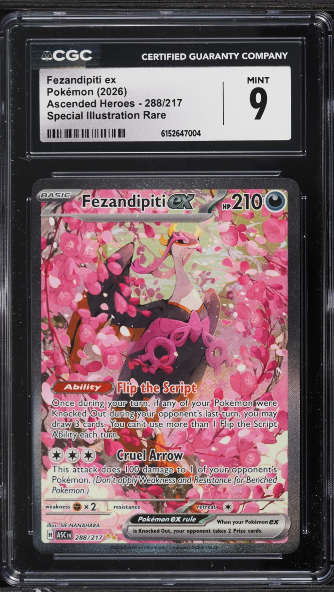 2026 Pokemon Mega Evolution Ascended Heroes SIR Fezandipiti ex #288 CGC 9 MINT