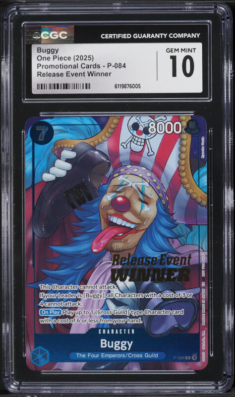2025 One Piece Promo Release Event Winner Buggy #P-084 PSA 10 GEM