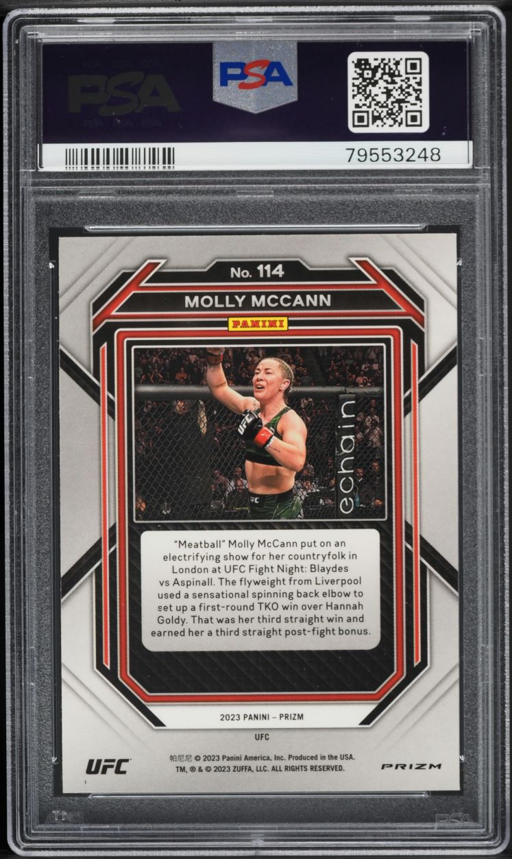 2023 Panini Prizm UFC Under Card Molly McCann #114 PSA 8 NM-MT