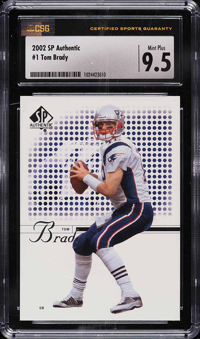 2002 SP Authentic Tom Brady #1 CSG 9.5 MINT+