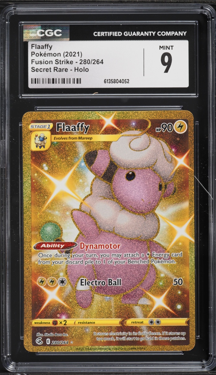 2021 Pokemon Sword & Shield Fusion Strike Gold Rare Flaaffy #280 CGC 9 MINT