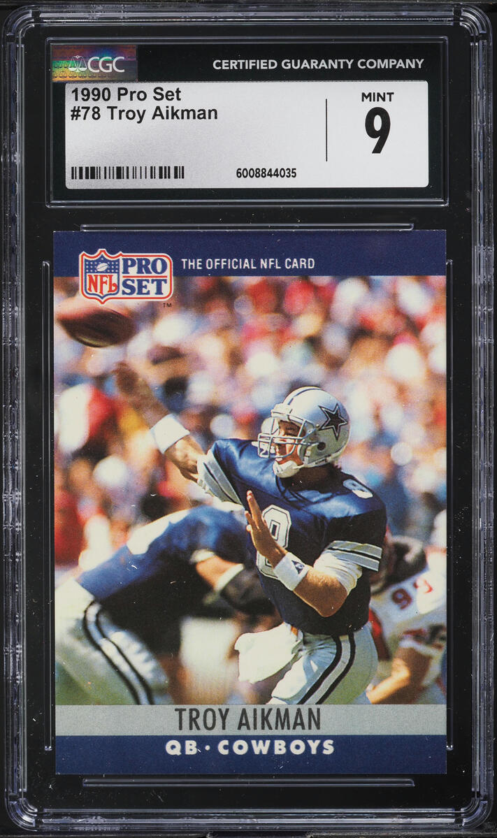 1990 Pro Set Football Troy Aikman #78 CGC 9 MINT