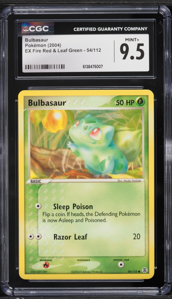2004 Pokemon EX Fire Red & Leaf Green Bulbasaur #54 CGC 9.5 MINT+