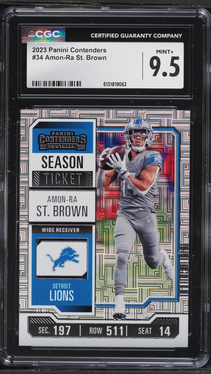 2023 Panini Contenders Amon-Ra St. Brown #34 CGC 9.5 MINT+