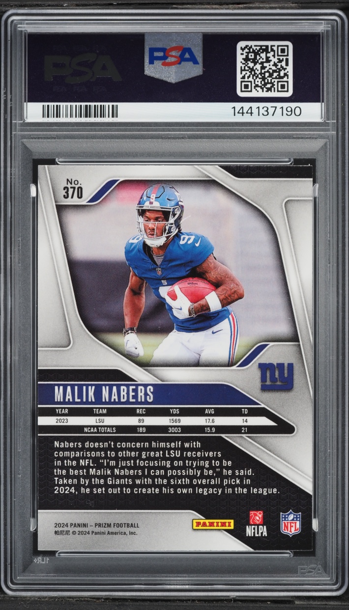 2024 Panini Prizm Malik Nabers ROOKIE #370 PSA 9 MINT
