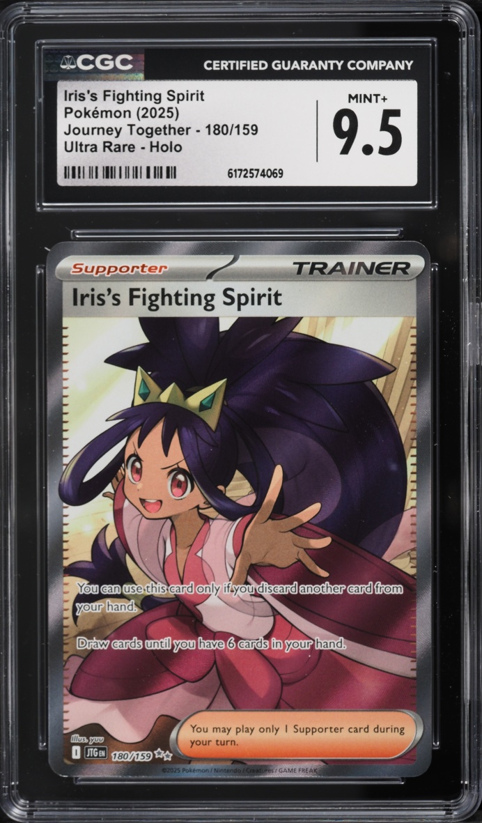 2025 Pokemon Scarlet & Violet Journey Together Full Art Iris's Fighting Spirit #180 CGC 9.5